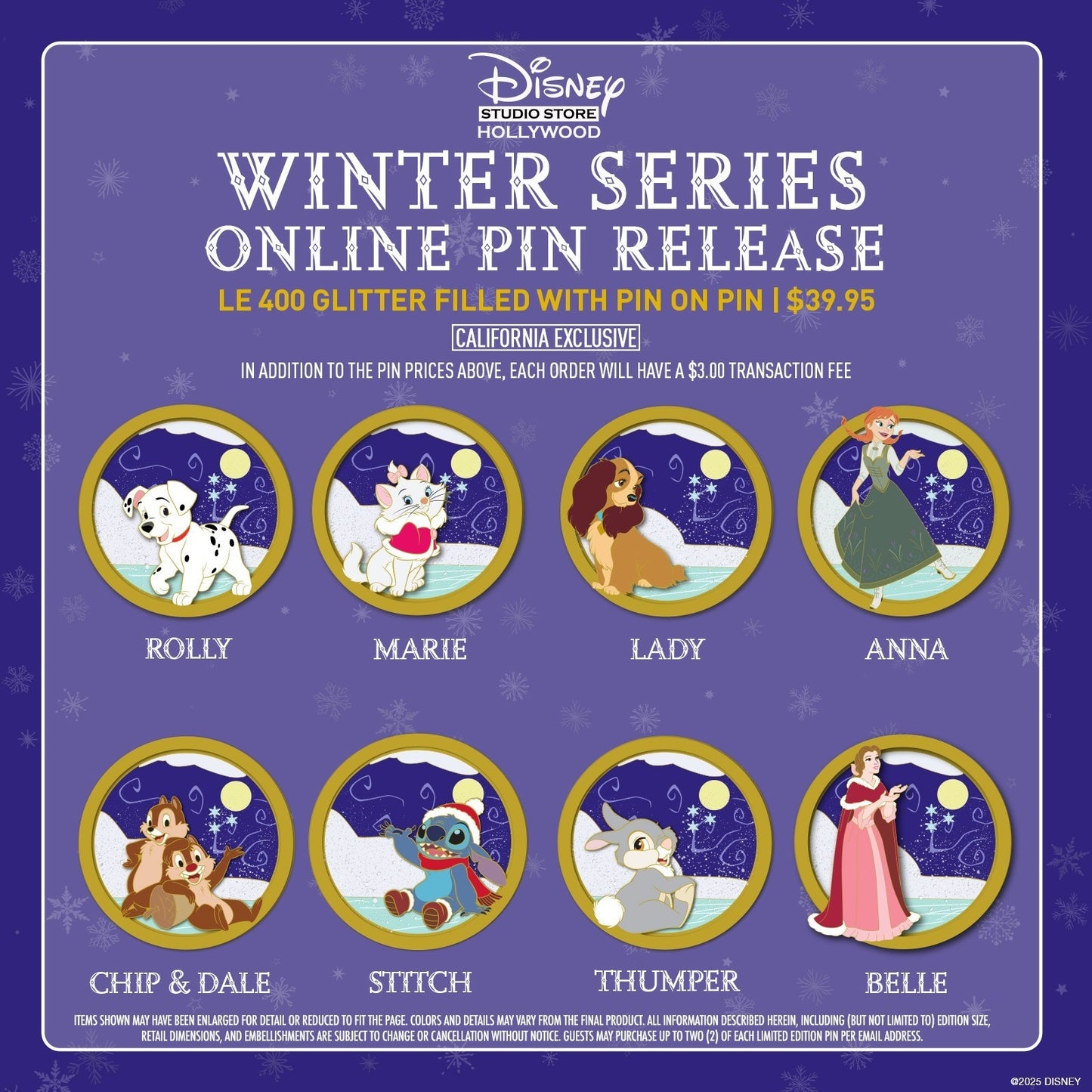 DSSH Winter Series Pin - Rolly Dalmatian - LE 400 In Hand - Disney Pin