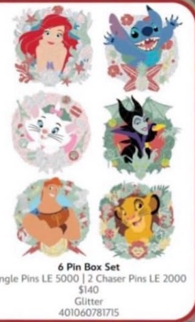 Limited Edition Disney Holiday 6 Pin Box Set (Expected Release November 10)