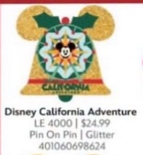 Limited Edition Disney California Adventure Bell Pin (Expected Release November 17)