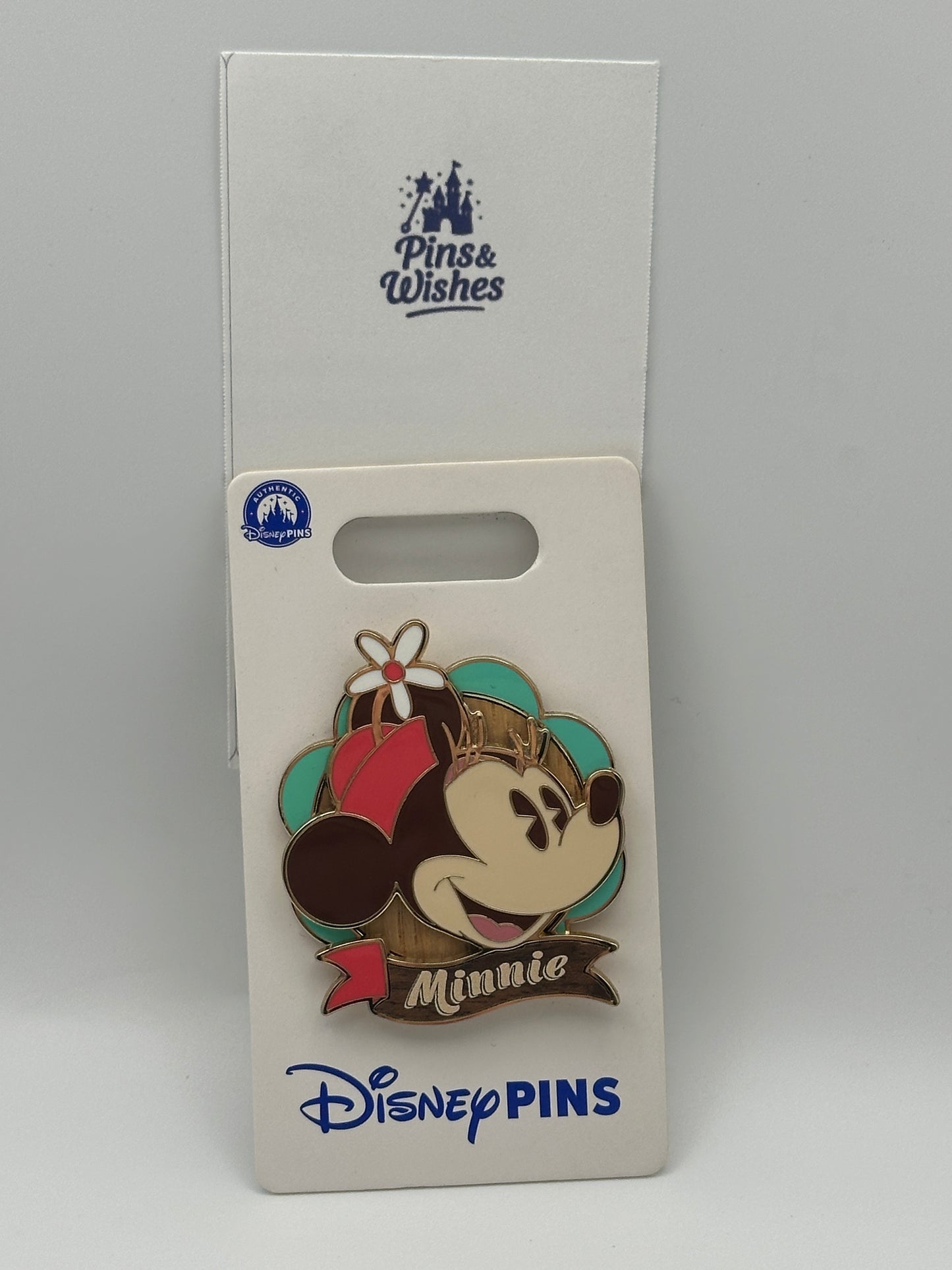 Minnie Mouse Disney Pin on Pin Rustic Wood Log