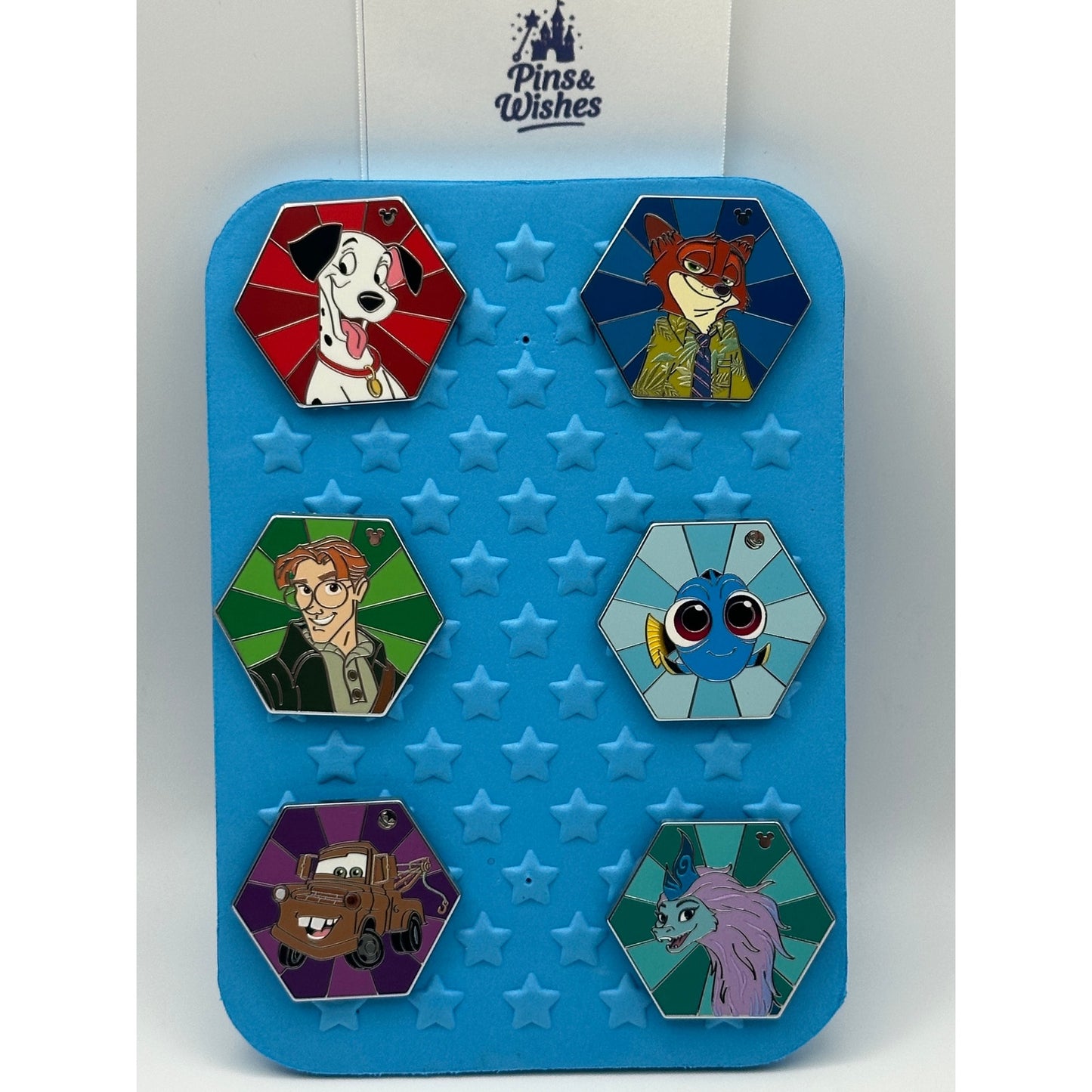 DLR 6 Pin Film Anniversaries Set with Chaser Hidden Disney 2026 Hexagon Pins