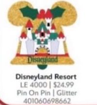 Limited Edition Disneyland Resort Bell Pin (Expected Release November 17)