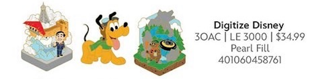 Limited Edition Digitize Disney Pluto 3 Pin Set (Expected Release August 18)