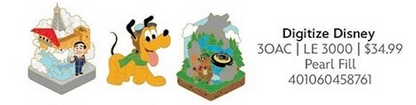 Limited Edition Digitize Disney Pluto 3 Pin Set (Expected Release August 18)