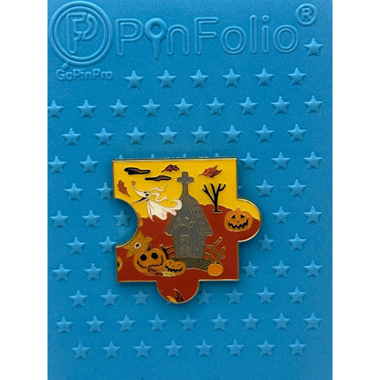Loungefly Disney The Nightmare Before Christmas Fall Characters Puzzle - Zero Pin on a Blue Background Pin Board from pins and wishes