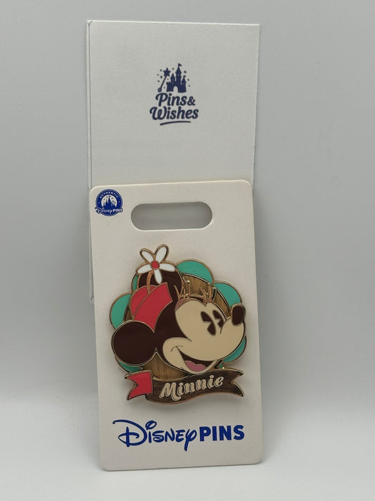 Minnie Mouse Disney Pin on Pin Rustic Wood Log