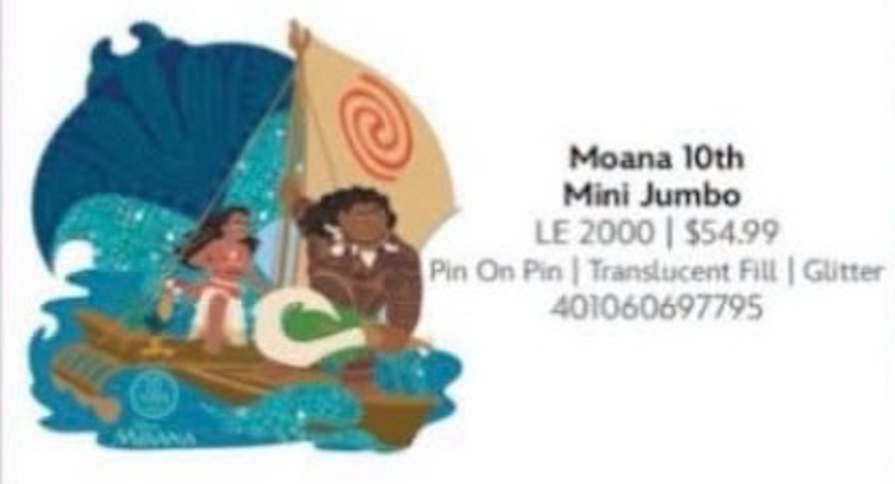 Limited Edition Moana 10th Mini Jumbo Pin (Expected Release November 10)