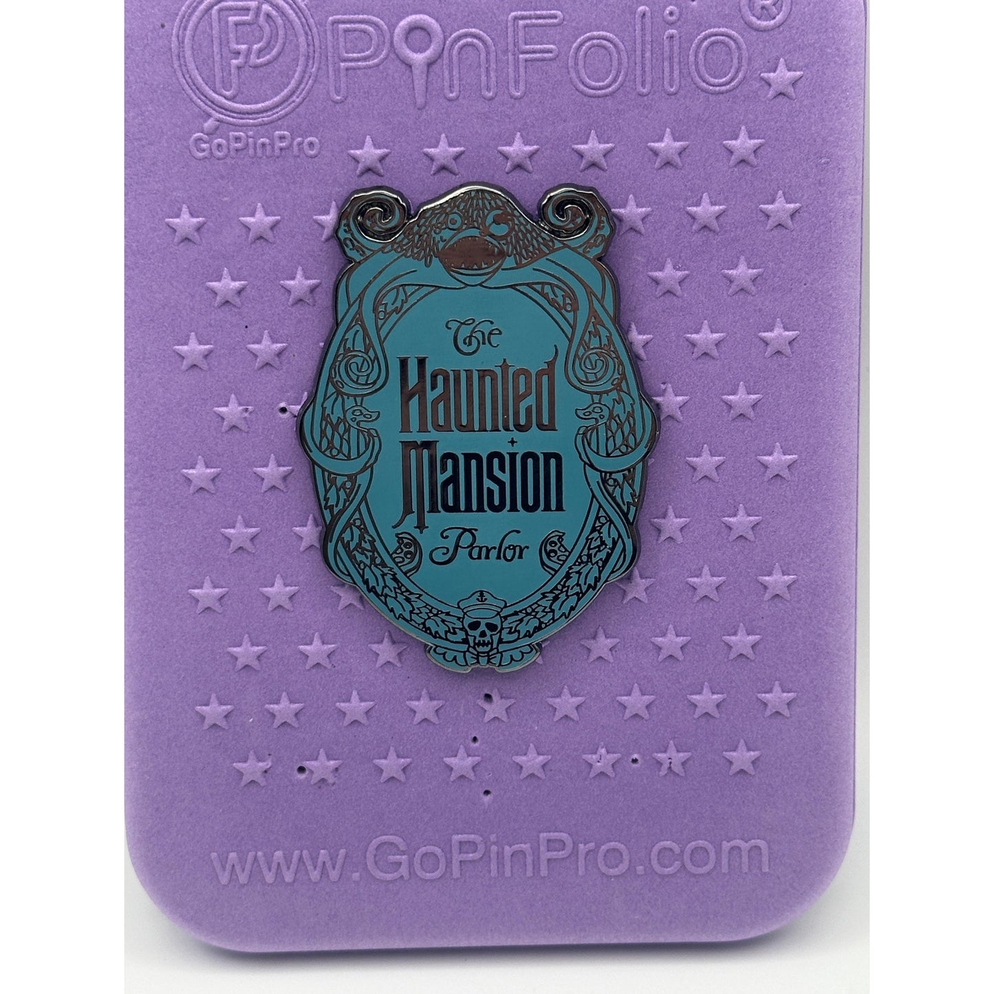 Purple Pin Board with Walt Disney Imagineering WDI The Haunted Mansion Parlor Pin - Teal - Pins and Wishes  