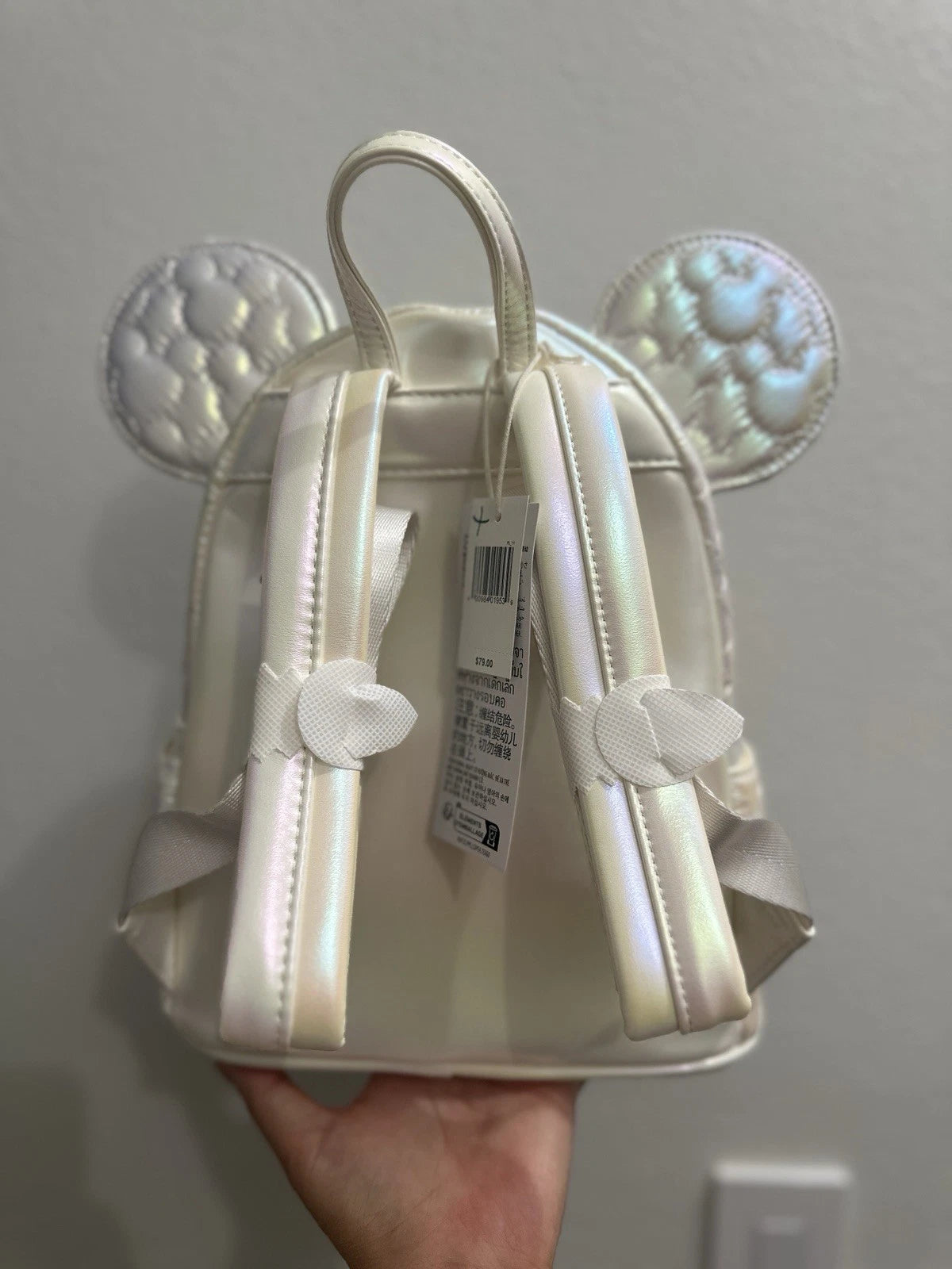 Disney Parks Mickey Mouse Icon Quilted Iridescent Loungefly Mini Backpack | Pins and Wishes
