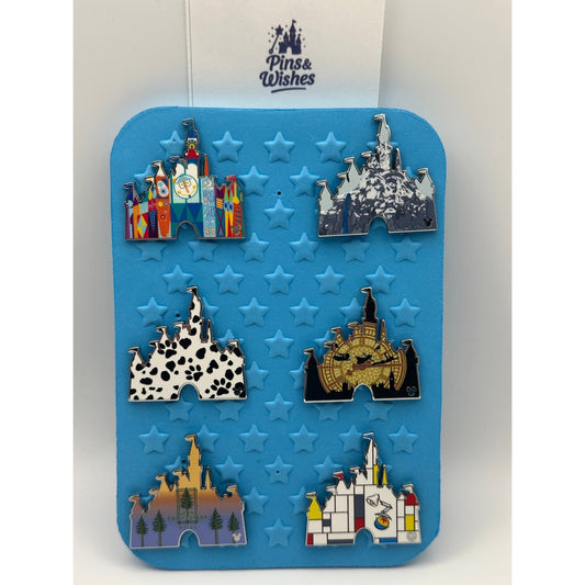 DLR 6 Pin Castle Set With Pixar Place Chaser Hidden Disney 2026 Hidden Mickey