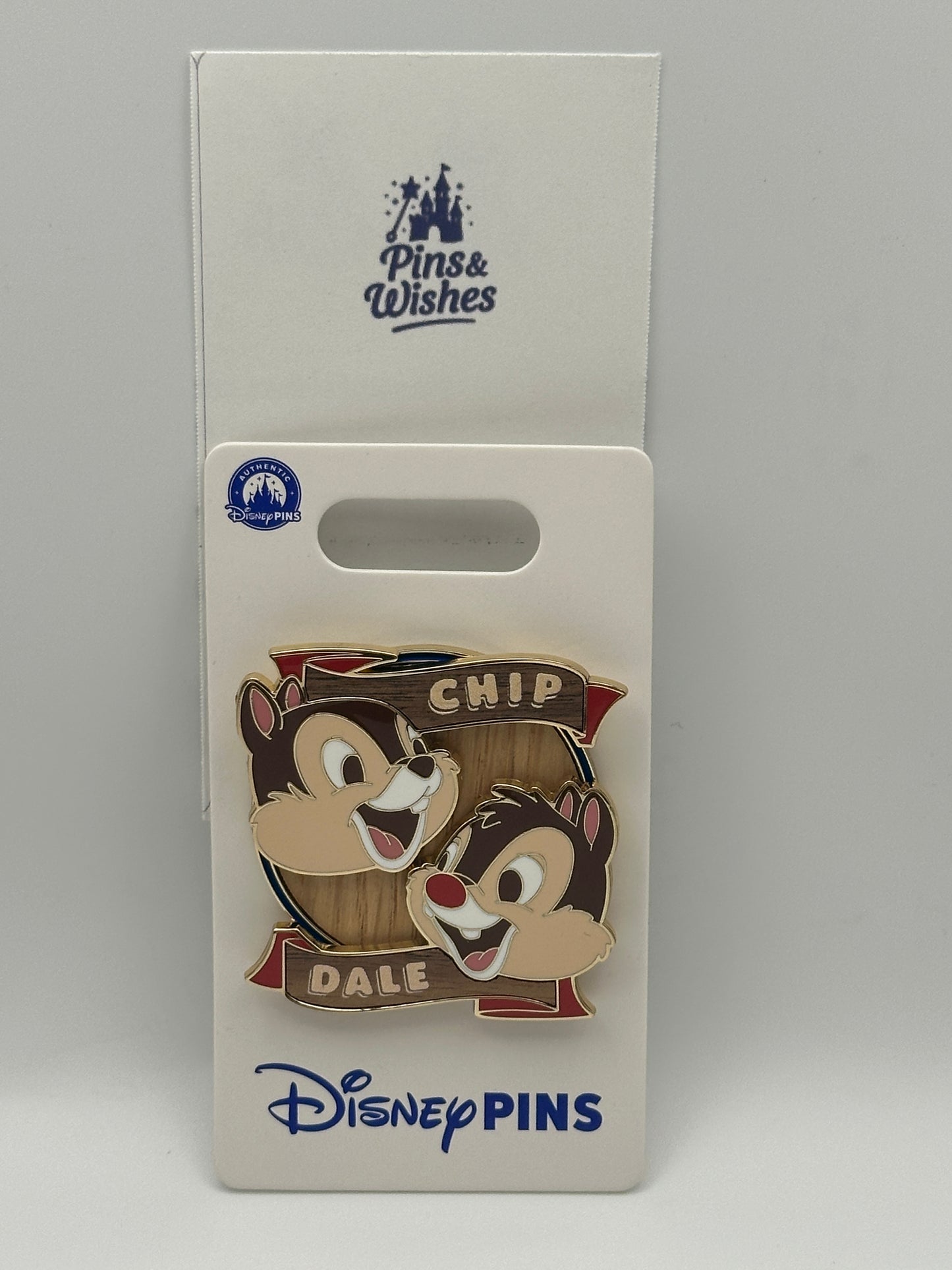 Chip And Dale Disney Pin on Pin Rustic Wood Log Forest Pin