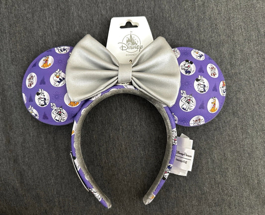 Disney Parks Loungefly 100 Platinum Minnie Headband Ears Mickey And Friends