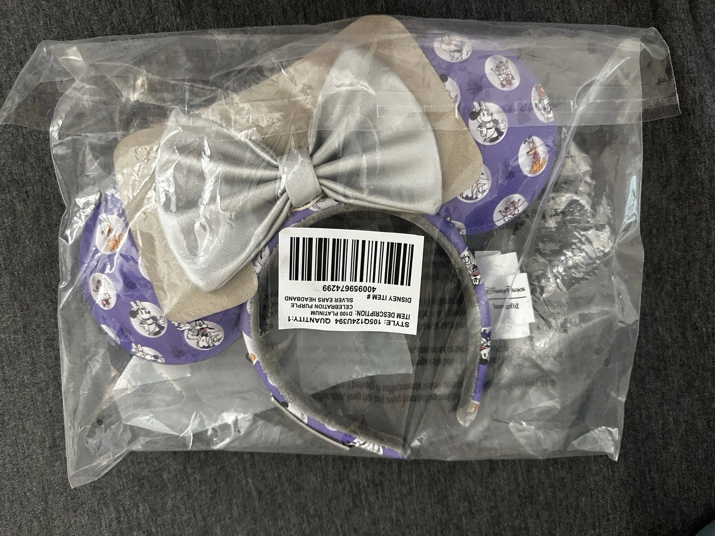Disney Parks Loungefly 100 Platinum Minnie Headband Ears Mickey And Friends