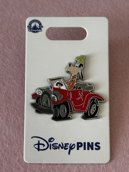 Disney Pin Goofy In Red Car with flat tires | Open Edition | Pins and Wishes